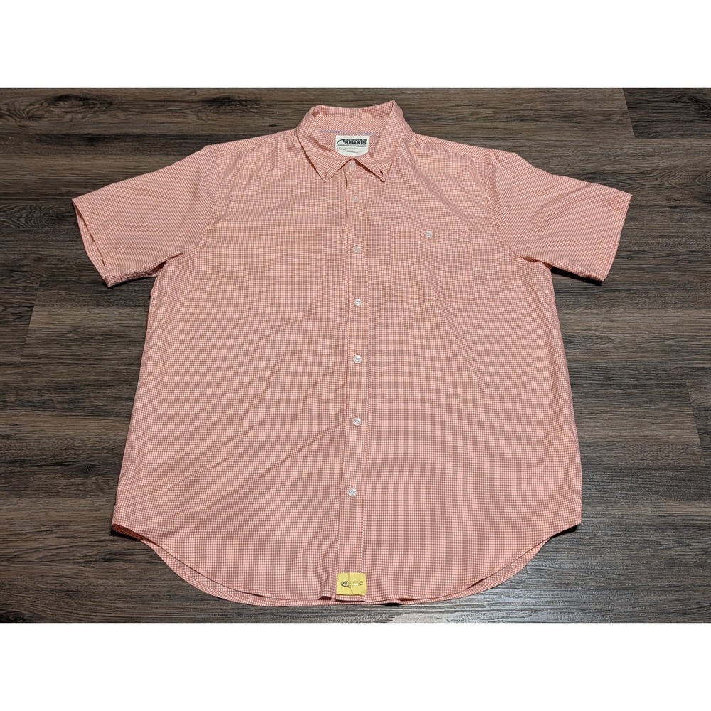 Mountain Khakis Mens XL Gingham Short Sleeve Button Down Shirt Jackson Hole